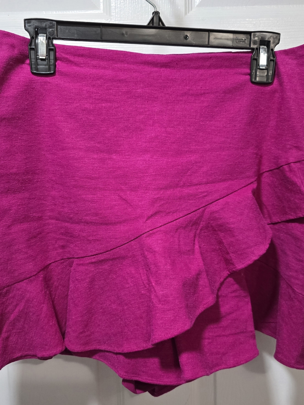 Ruffled Mini Skirt in Bright Fuchsia